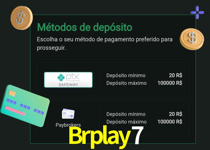 O cassino Brplay7 oferece uma grande variedade de métodos de pagamento